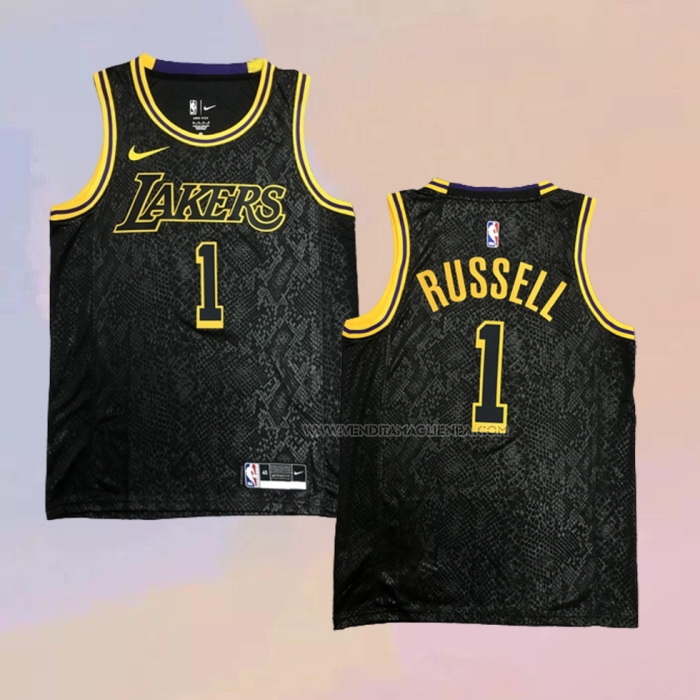Maglia Los Angeles Lakers D'angelo Russell NO 1 Mamba 2021-22 Nero